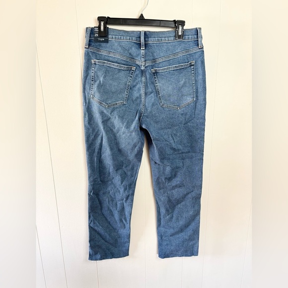 J Crew essential straight high rise dark wash raw hem jeans size 29 new - Picture 9 of 12